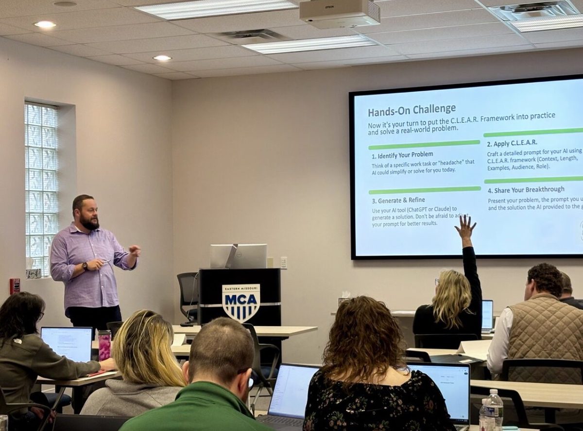 Carl Britton Jr. teaching the C.L.E.A.R. prompting framework at an MCA chapter workshop Carl Britton Jr. teaching the C.L.E.A.R. prompting framework at an MCA chapter workshop