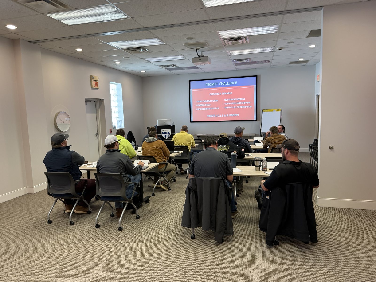 A contractor association education session led by Carl Britton Jr.